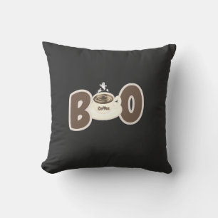 Cute Boo Coffee Halloween Throw Pillow
