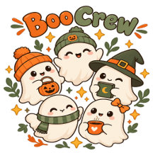 Cute Boo Crew Ghost Family Halloween