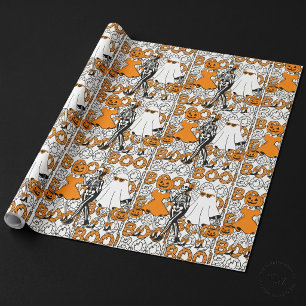 Cute Boo Crew Halloween Friends Wrapping Paper