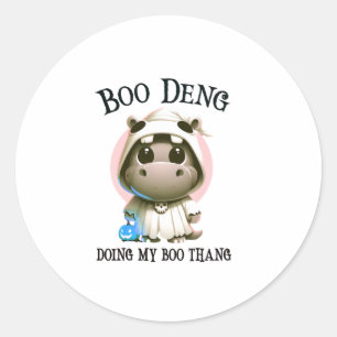 Cute BOO DENG My Moo Thang Halloween Costume Pink Classic Round Sticker
