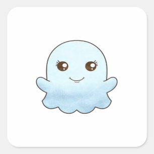 Cute Boo Design Trendy Unique Square Sticker