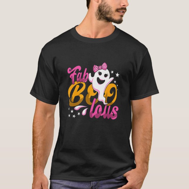 Cute Boo Ghost Halloween Fab Boo Lous Pink Boo Boo T-Shirt (Front)