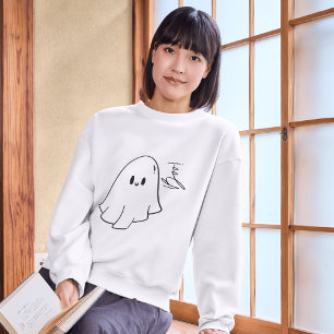 Cute Boo Ghost Illustration Halloween Sweatshirt