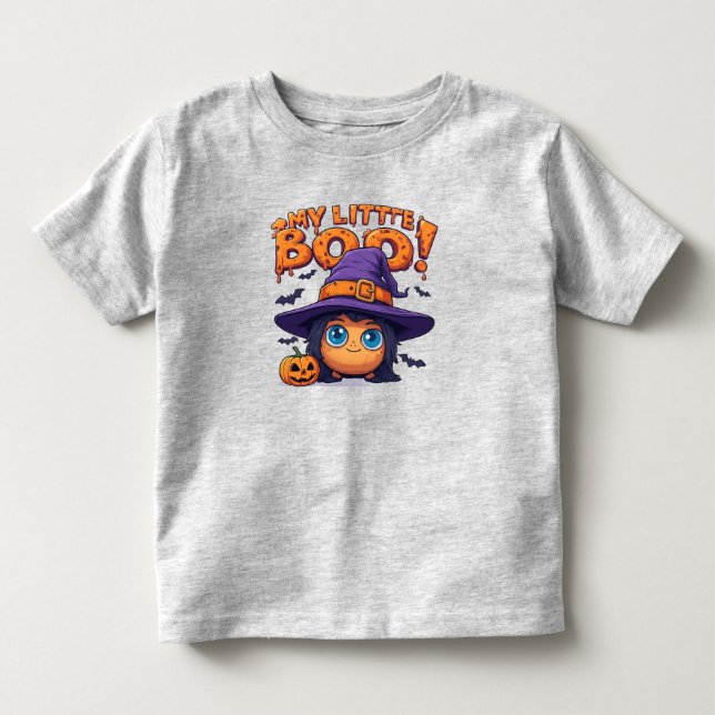 👻🎃 Cute Boo Ghost Witch Toddler Tee ✨🧙‍♀️ (Front)