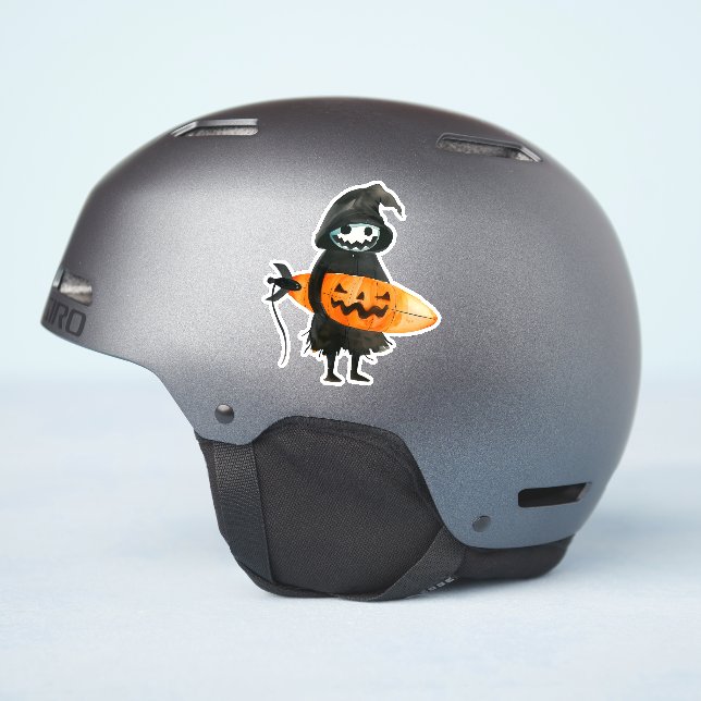 Cute Boo  Ghosts Pumpkin Happy Halloween Sticker (Helmet Side)