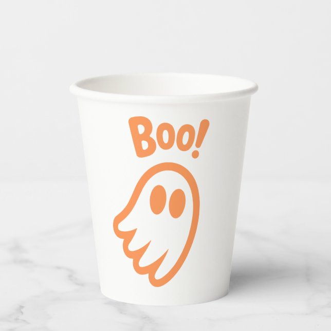 cute Boo! - Halloween Design Paper Cups (Front)