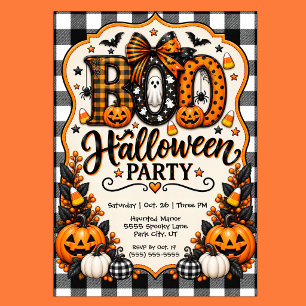 Cute Boo Halloween Party Invitation