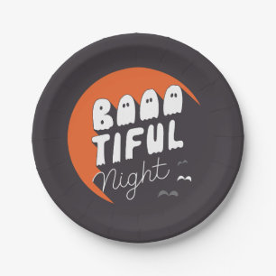 Cute Boo Halloween Party Paper Plates