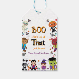 Cute Boo Here Is A Treat For You Halloween Party Gift Tags