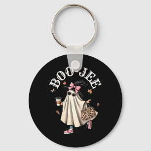 Cute Boo Jee Ghost Halloween Leopard Ghost Coffee Keychain