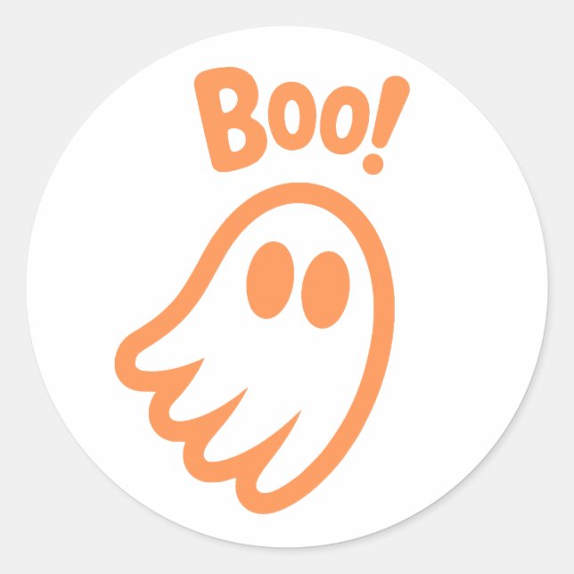 Cute Boo! - Kids Halloween Design Classic Round Sticker (Front)
