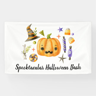 Cute Boo Pumpkin Spooktacular Halloween Bash Party Banner