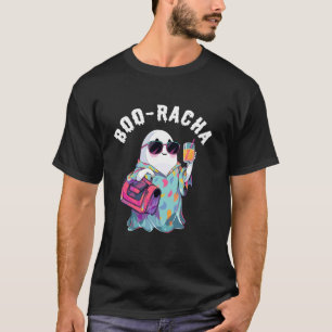 Cute Boo racha Leopard Ghost Drink Coffee Boo Hall T-Shirt