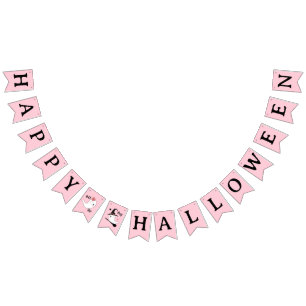 Cute Boo Spooky Ghost Halloween Pink Girl Bunting Flags