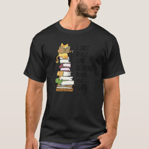 Cute Book Bookwork Nerd Reading Teacher Kitty Cat T-Shirt