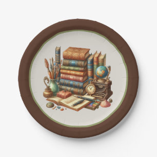 Cute book club party paper plate