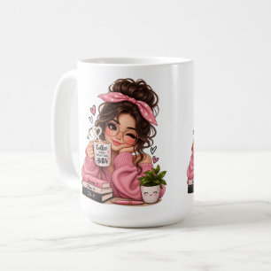 Cute Book Lover Coffee Mug, Cozy Reading Girl Mug, Mug