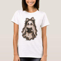 Cute Book Lover Ghost Halloween T-Shirt | Gothic