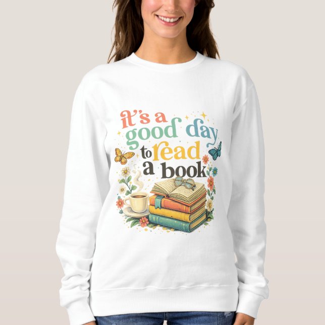  Cute Book Lover Graphic Tee (Front)