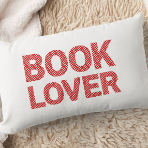 Cute Book Lover Hearts Reader's Gift Lumbar Pillow