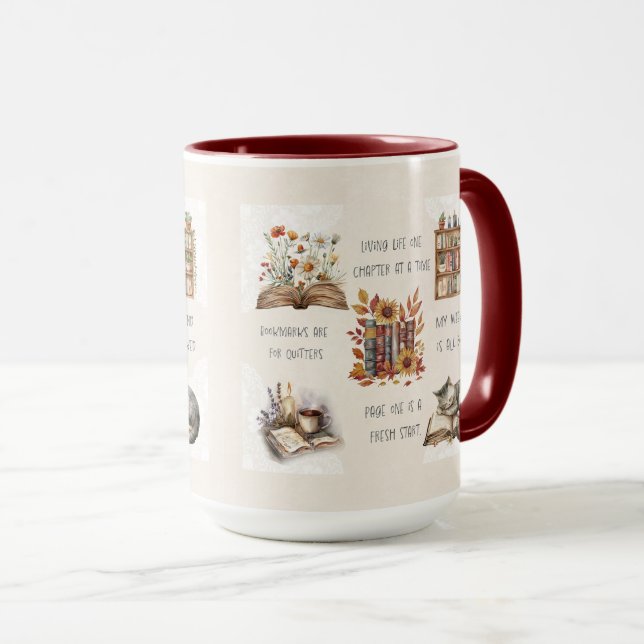 Cute Book Lover Quote Wrap Mug (Front Right)