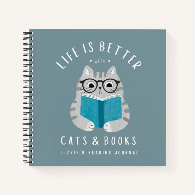 Cute Book Lover Reading Custom Journal (Front)