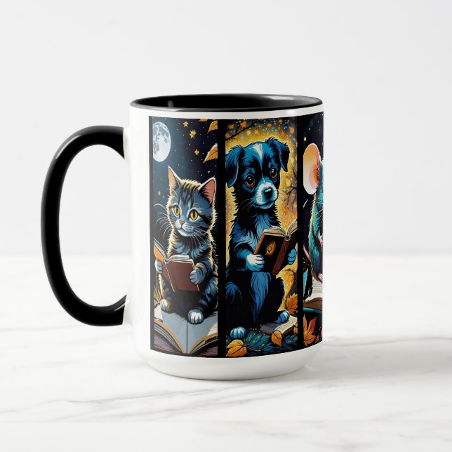 Cute Bookish Animals Mug (Left)