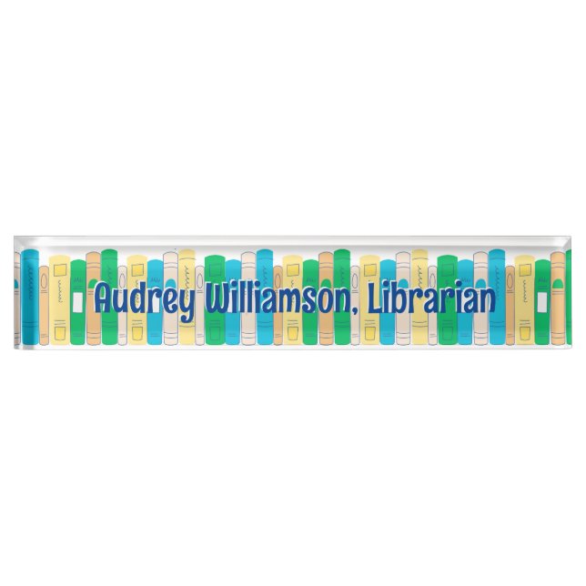 Cute Books Librarian  Nameplate (Front)