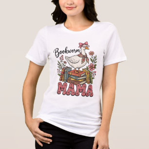 Cute bookworm Mama word art  Tri-Blend Shirt