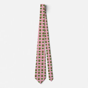 Cute Bookworm Owl Reading Book Cartoon Tie