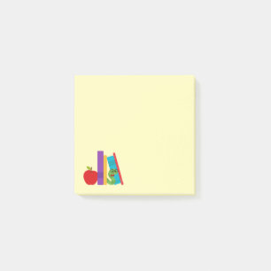 Cute bookworm with apple children's design post-it notes