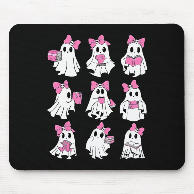Cute Booooks Ghost Read More Books Funny Teacher H Mouse Pad (Front)