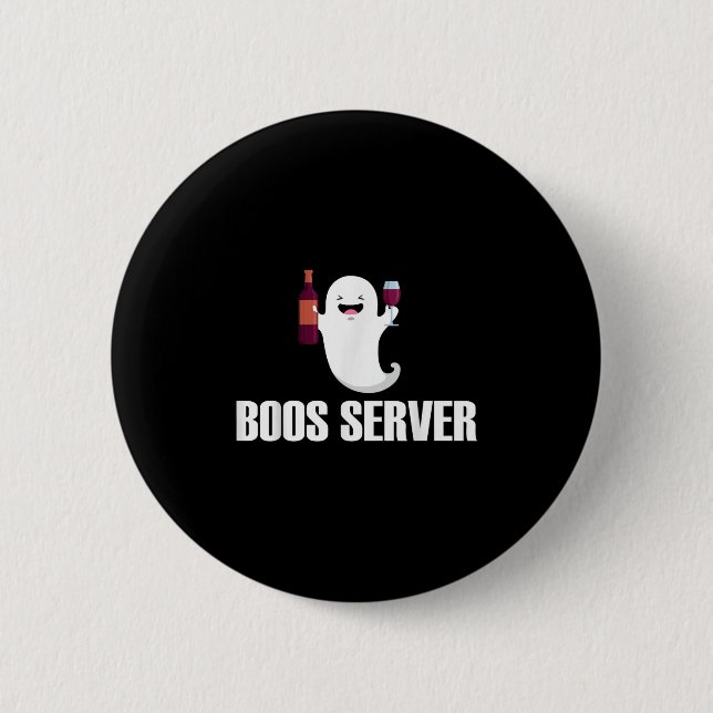 Cute Boos Server Bartender Waitress Halloween 2 Inch Round Button (Front)