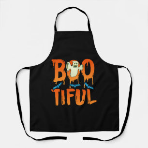 Cute Bootiful Ghost Bootiful Funny Beautiful Pun Apron