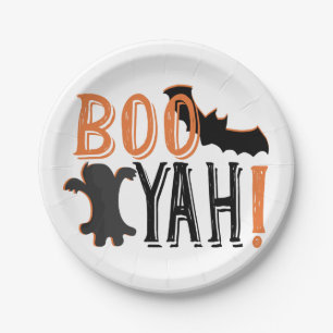 cute booyah halloween paper plate