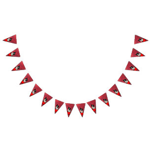 Cute border collie bunting flags