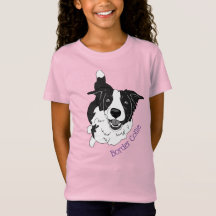 Cute Border Collie Dog Cartoon T-Shirt
