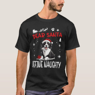 Cute Border Collie Dog Christmas Dear Santa Define T-Shirt