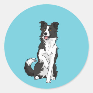 Cute Border Collie Dog Illustration Stickers