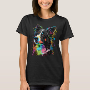 Cute Border Collie Dog on Border Collie 2 T-Shirt
