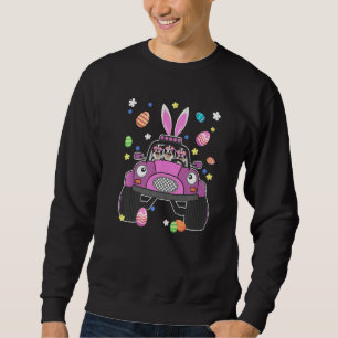 Cute Border Collie Dog Riding Bunny Monster Truck  Sweatshirt