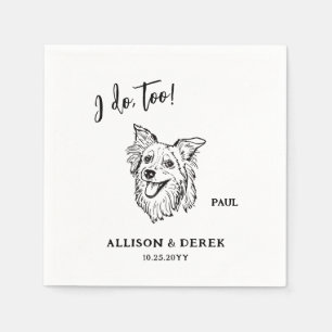 Cute Border Collie Dog Wedding Napkin