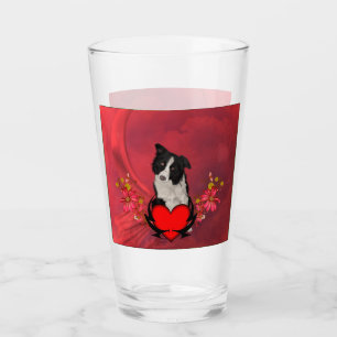 Cute border collie glass