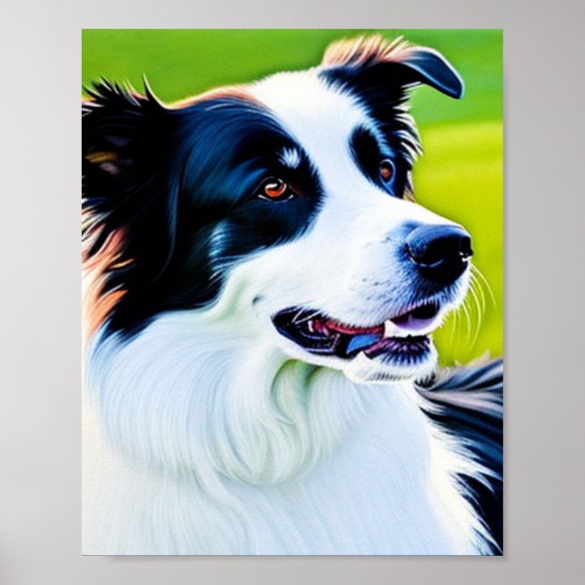 Cute Border Collie Poster (Front)