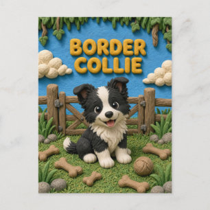 Cute Border Collie Puppy, Baby Dog Postcard