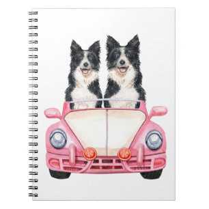 Cute Border Collie Puppy Dog Lover Watercolor Pup Notebook