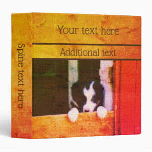Cute Border Collie Puppy Painting Personalized Binder