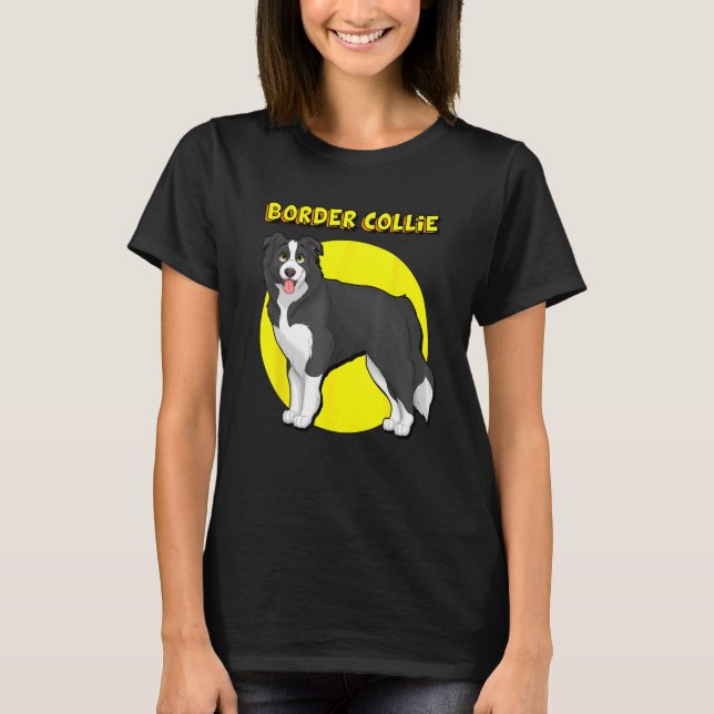 Cute Border Collie T-Shirt (Front)