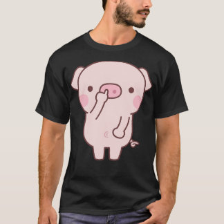 Cute Bored Piggy Digging Nose T-Shirt