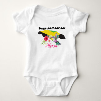 Cute Born Jamaican Personalized Name T-Shirt Baby Bodysuit